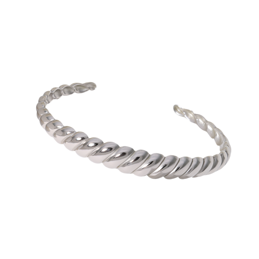 Twist Silver Bangle
