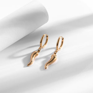 Ivory Gold Hoops